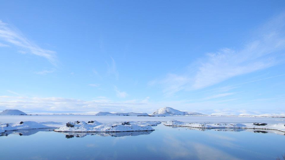 Volcans et lac, Iceland, fevrier 2012